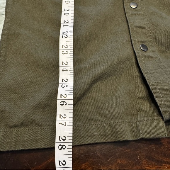 Topman Men’s Twill Colorblock Snap Front Forest Green Blue Pocketed Top Sz L-XL - Picture 10 of 12